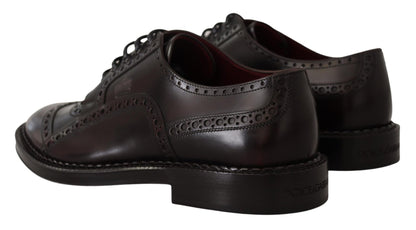 Dolce & Gabbana Purple Leather Oxford Wingtip Formal Shoes - SMARTMARTNZ