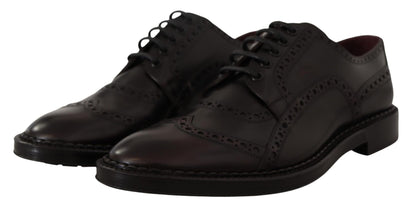 Dolce & Gabbana Purple Leather Oxford Wingtip Formal Shoes - SMARTMARTNZ
