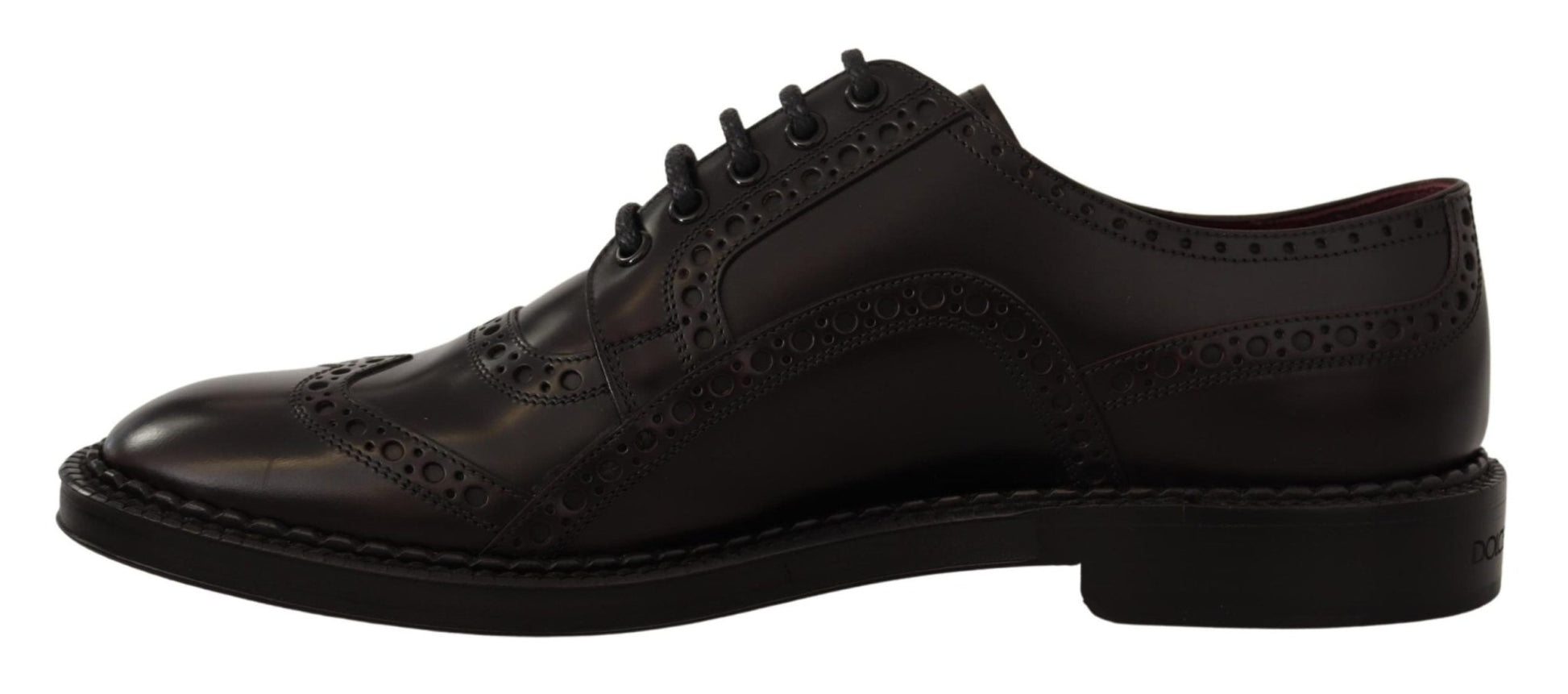 Dolce & Gabbana Purple Leather Oxford Wingtip Formal Shoes - SMARTMARTNZ