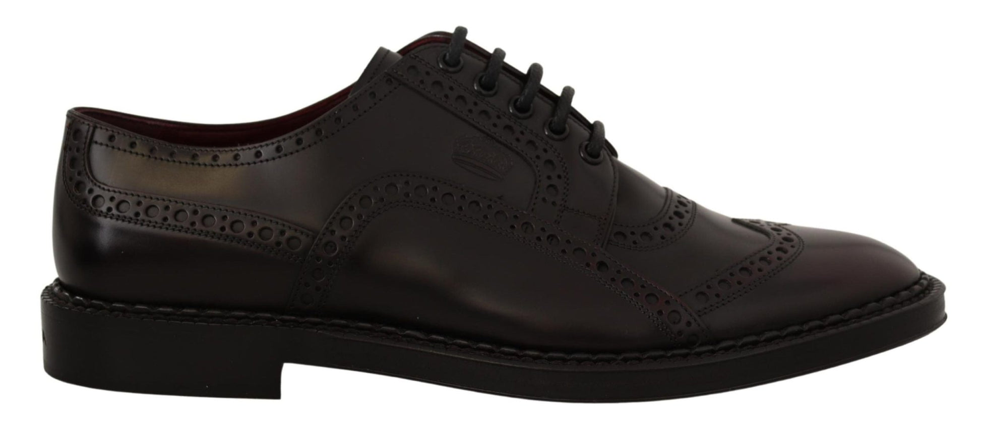 Dolce & Gabbana Purple Leather Oxford Wingtip Formal Shoes - SMARTMARTNZ