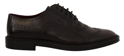 Dolce & Gabbana Purple Leather Oxford Wingtip Formal Shoes - SMARTMARTNZ