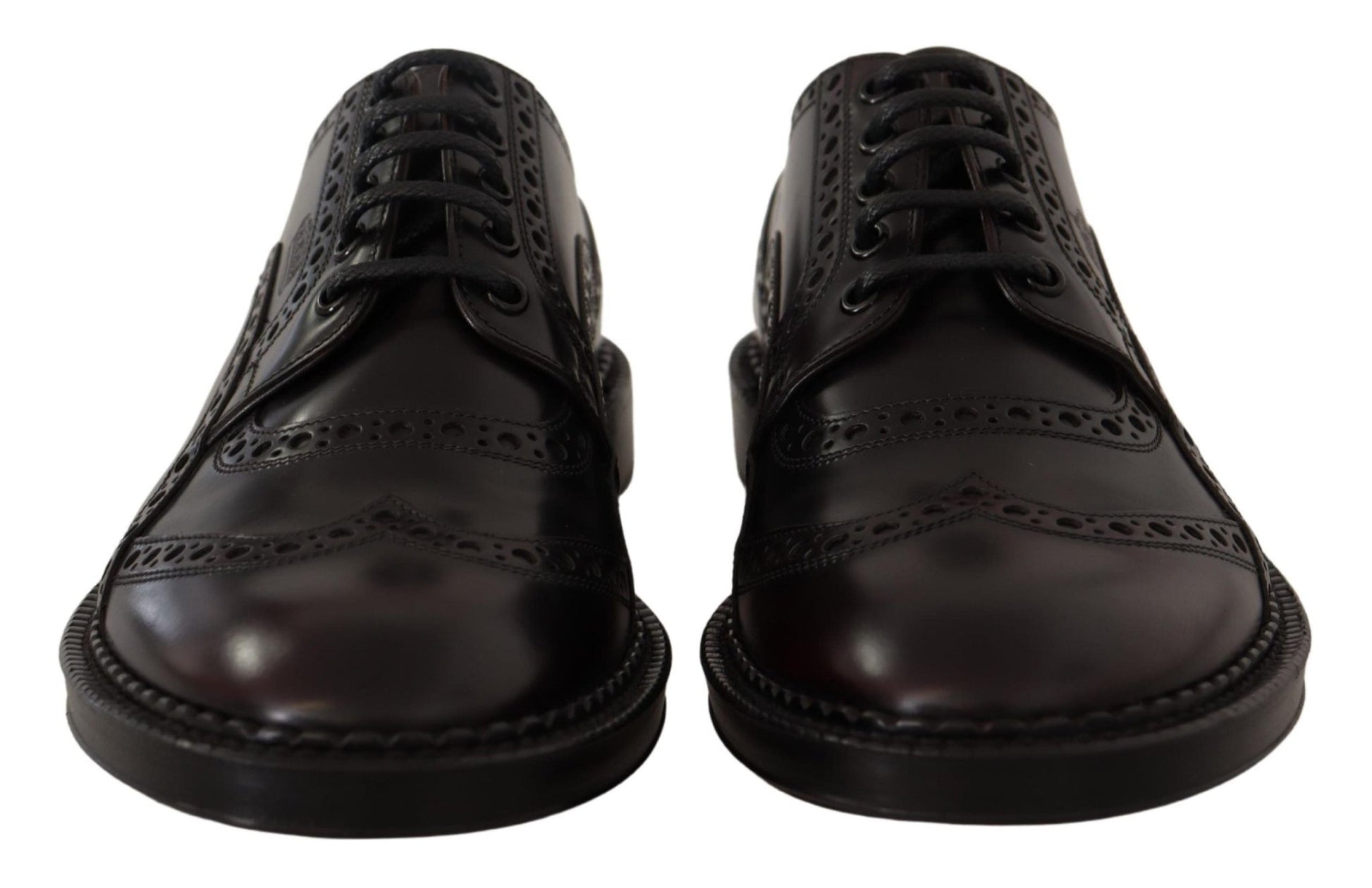 Dolce & Gabbana Purple Leather Oxford Wingtip Formal Shoes - SMARTMARTNZ