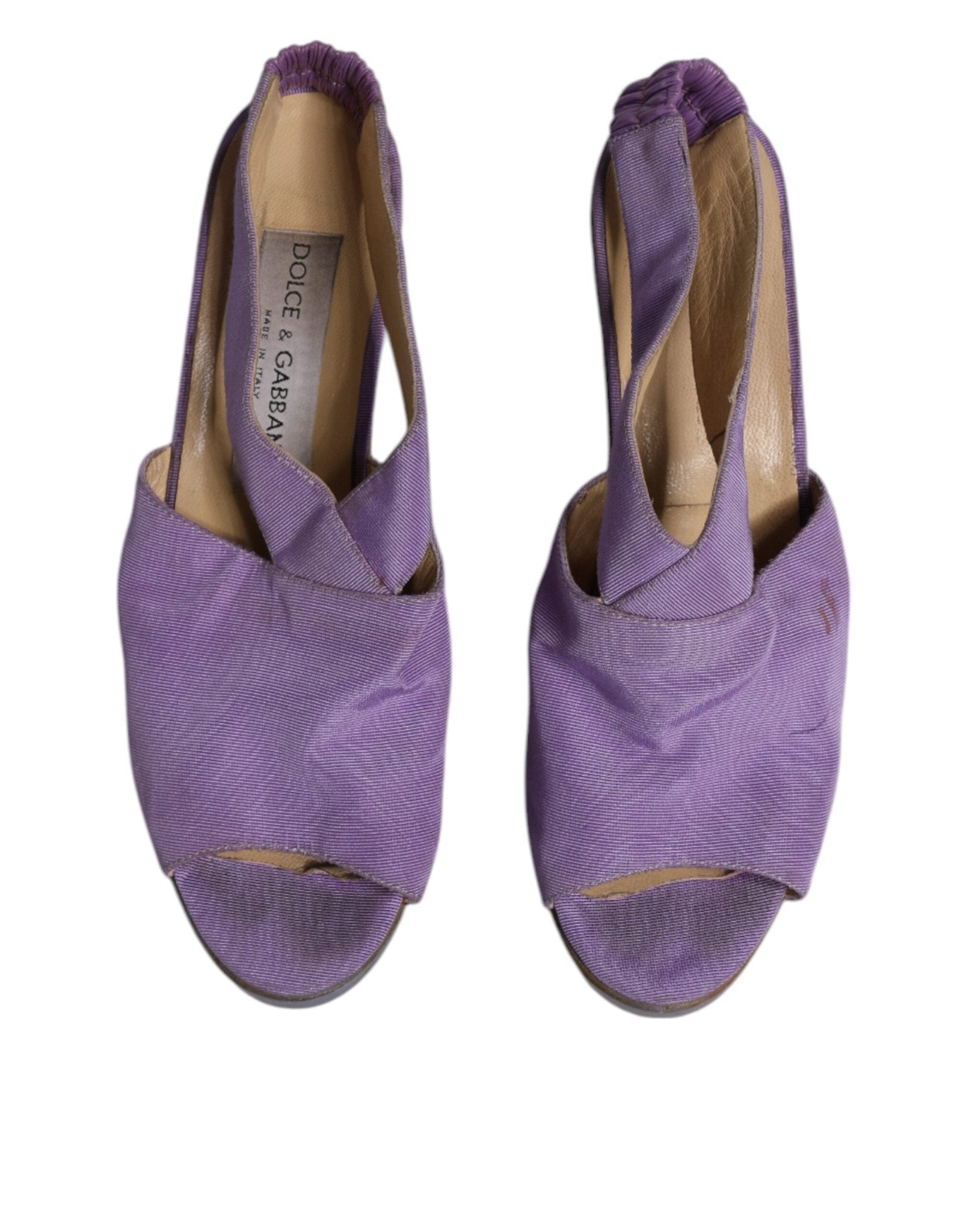 Dolce & Gabbana Purple Platform Slingback Heels Sandals Shoes - SMARTMARTNZ