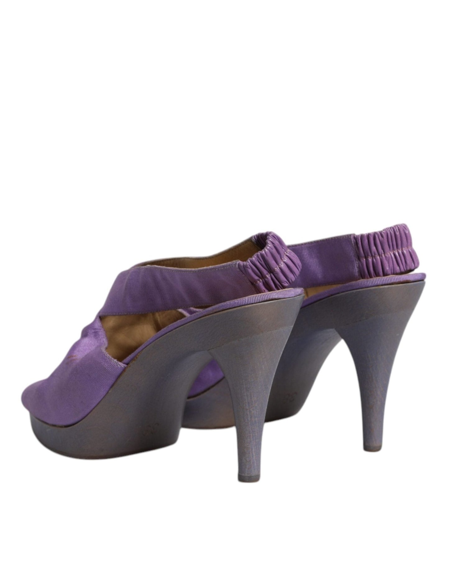 Dolce & Gabbana Purple Platform Slingback Heels Sandals Shoes - SMARTMARTNZ