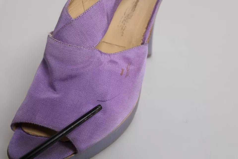 Dolce & Gabbana Purple Platform Slingback Heels Sandals Shoes - SMARTMARTNZ
