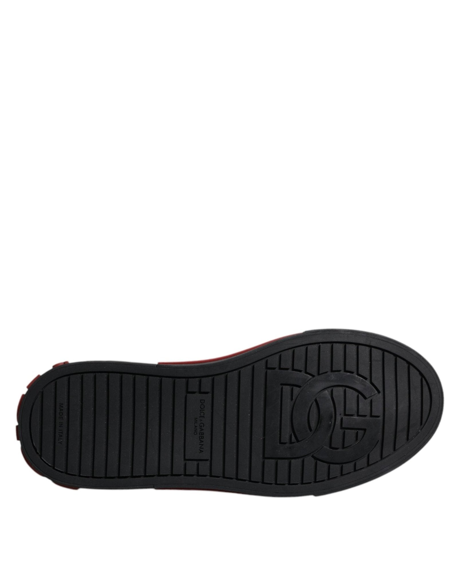 Dolce & Gabbana Red Black Leopard Cotton Men Low Top Sneakers Shoes - SMARTMARTNZ