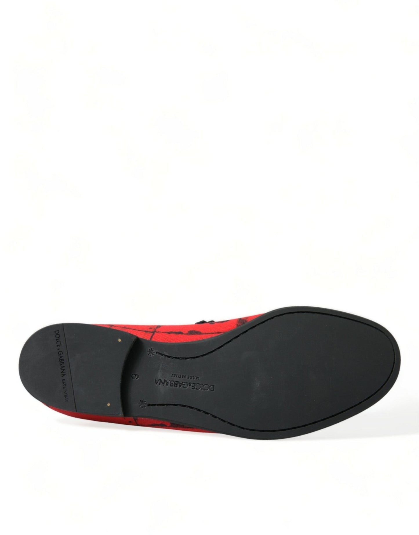 Dolce & Gabbana Red Black Torero Loafers Slippers Men Shoes - SMARTMARTNZ