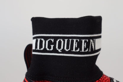 Dolce & Gabbana Red Bling Sorrento Sneakers Socks Shoes - SMARTMARTNZ