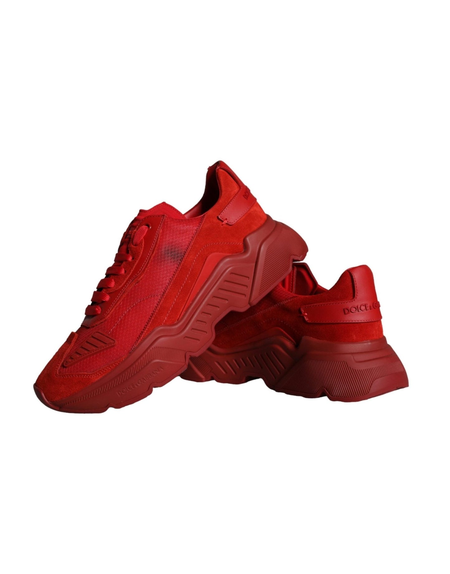 Dolce & Gabbana Red Leather Daymaster Low Top Sneakers Shoes - SMARTMARTNZ