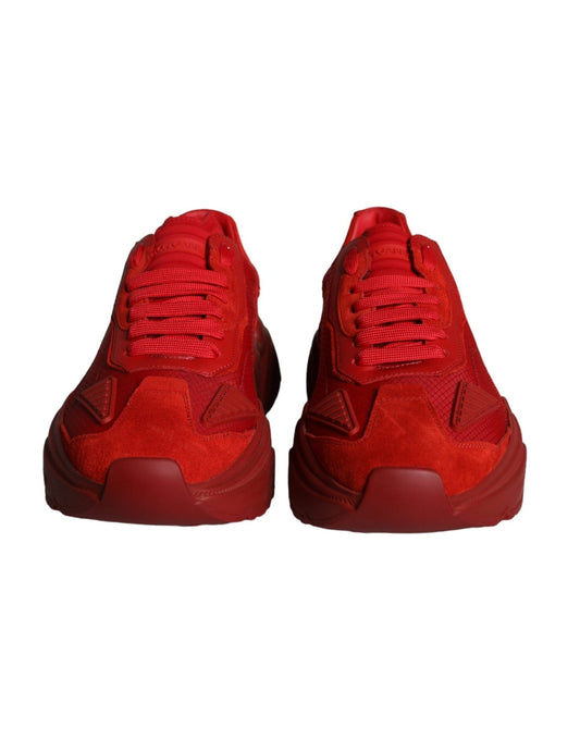 Dolce & Gabbana Red Leather Daymaster Low Top Sneakers Shoes - SMARTMARTNZ