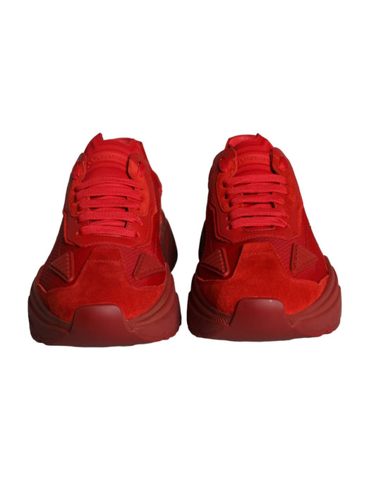 Dolce & Gabbana Red Leather Daymaster Low Top Sneakers Shoes - SMARTMARTNZ