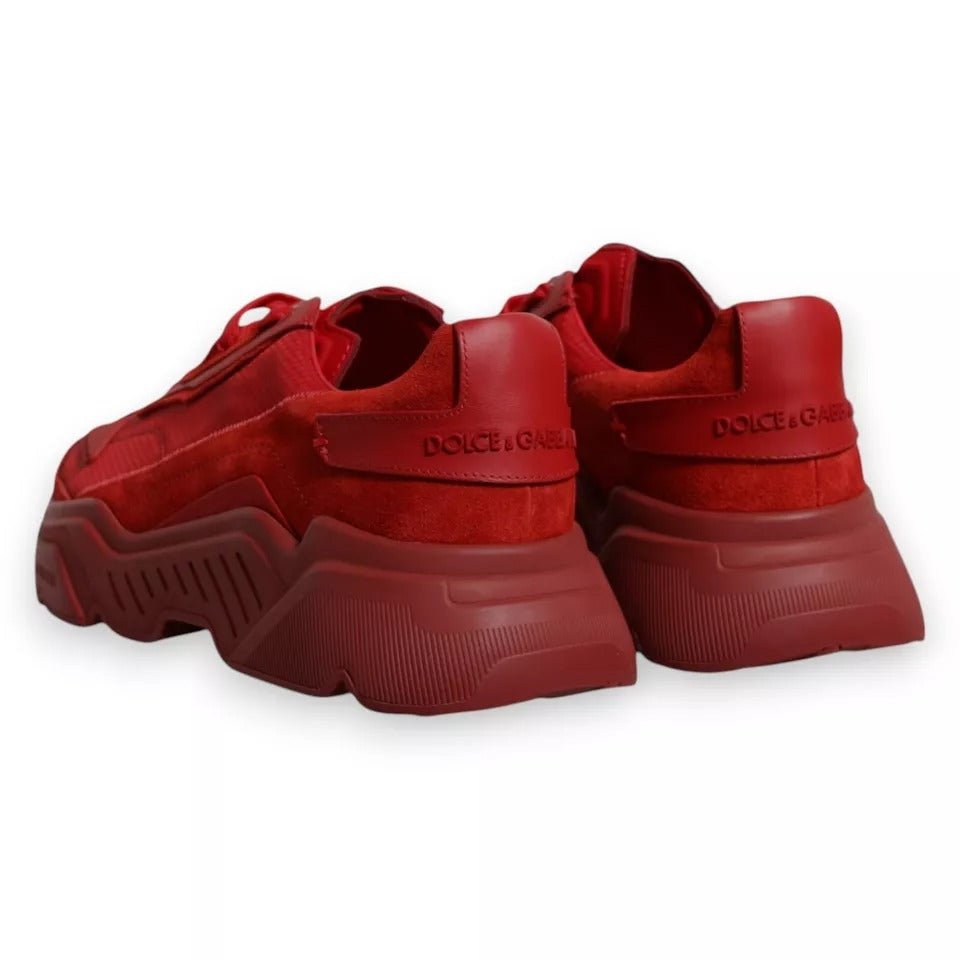 Dolce & Gabbana Red Leather Daymaster Low Top Sneakers Shoes - SMARTMARTNZ