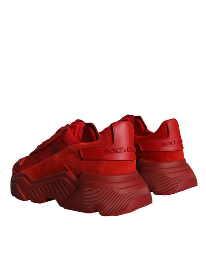 Dolce & Gabbana Red Leather Daymaster Low Top Sneakers Shoes - SMARTMARTNZ