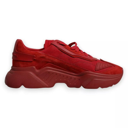 Dolce & Gabbana Red Leather Daymaster Low Top Sneakers Shoes - SMARTMARTNZ