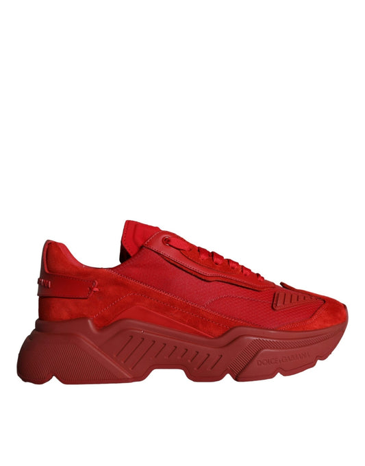 Dolce & Gabbana Red Leather Daymaster Low Top Sneakers Shoes - SMARTMARTNZ