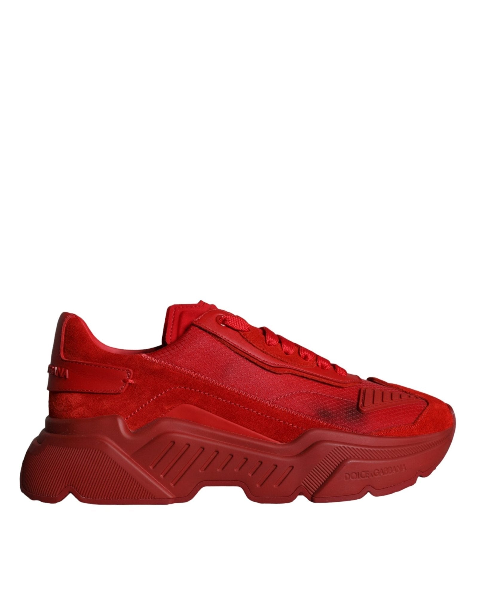 Dolce & Gabbana Red Leather Daymaster Low Top Sneakers Shoes - SMARTMARTNZ