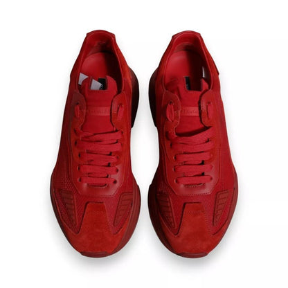 Dolce & Gabbana Red Leather Daymaster Low Top Sneakers Shoes - SMARTMARTNZ