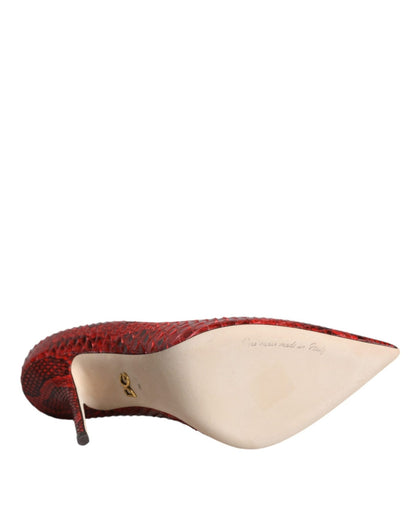 Dolce & Gabbana Red Leather Stiletto High Heels Pumps Shoes - SMARTMARTNZ