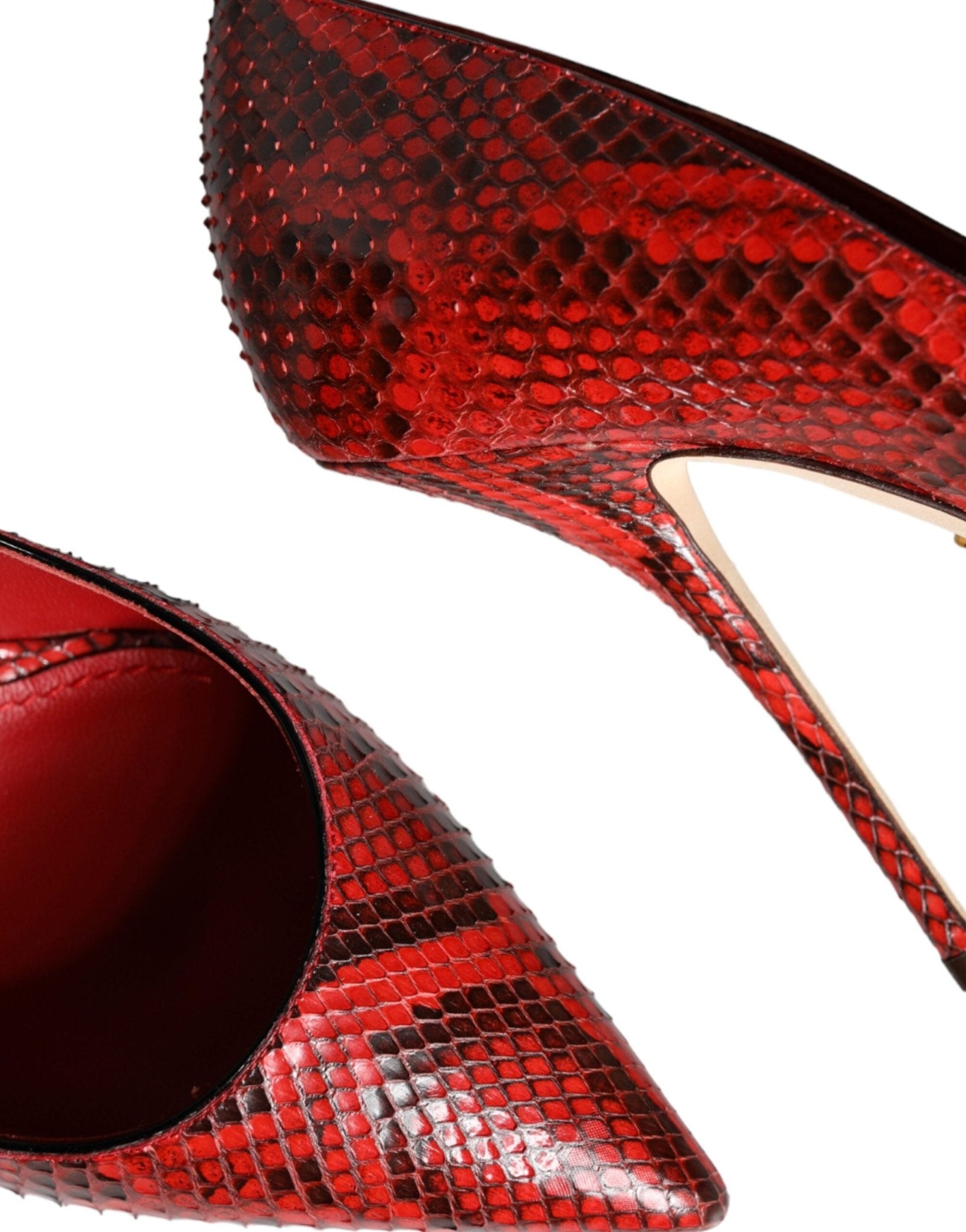 Dolce & Gabbana Red Leather Stiletto High Heels Pumps Shoes - SMARTMARTNZ