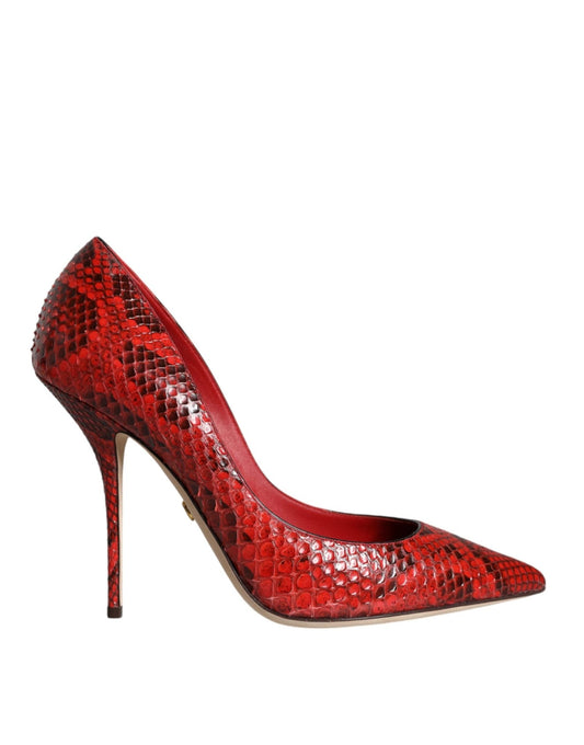 Dolce & Gabbana Red Leather Stiletto High Heels Pumps Shoes - SMARTMARTNZ