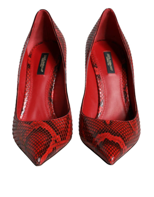 Dolce & Gabbana Red Leather Stiletto High Heels Pumps Shoes - SMARTMARTNZ