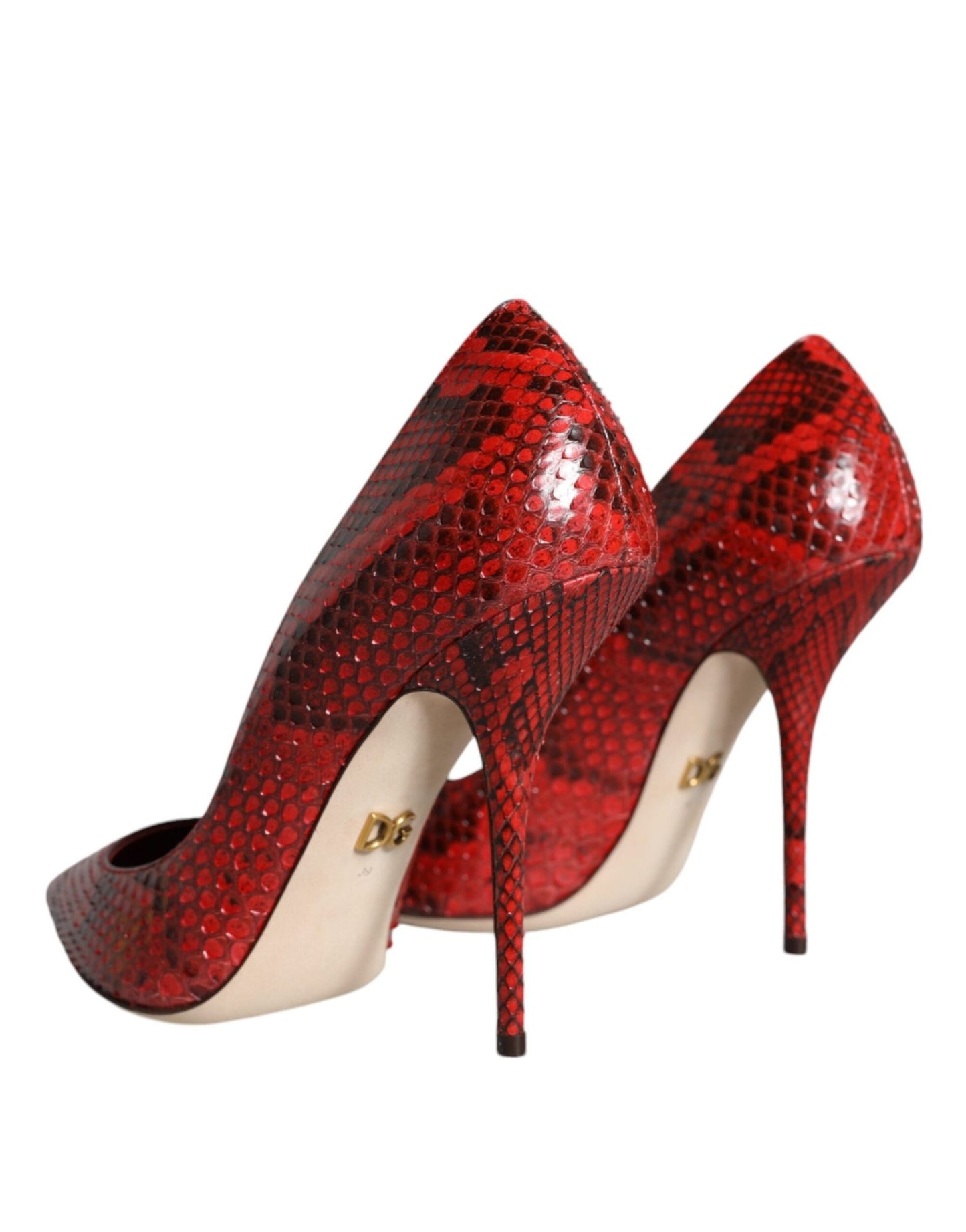 Dolce & Gabbana Red Leather Stiletto High Heels Pumps Shoes - SMARTMARTNZ