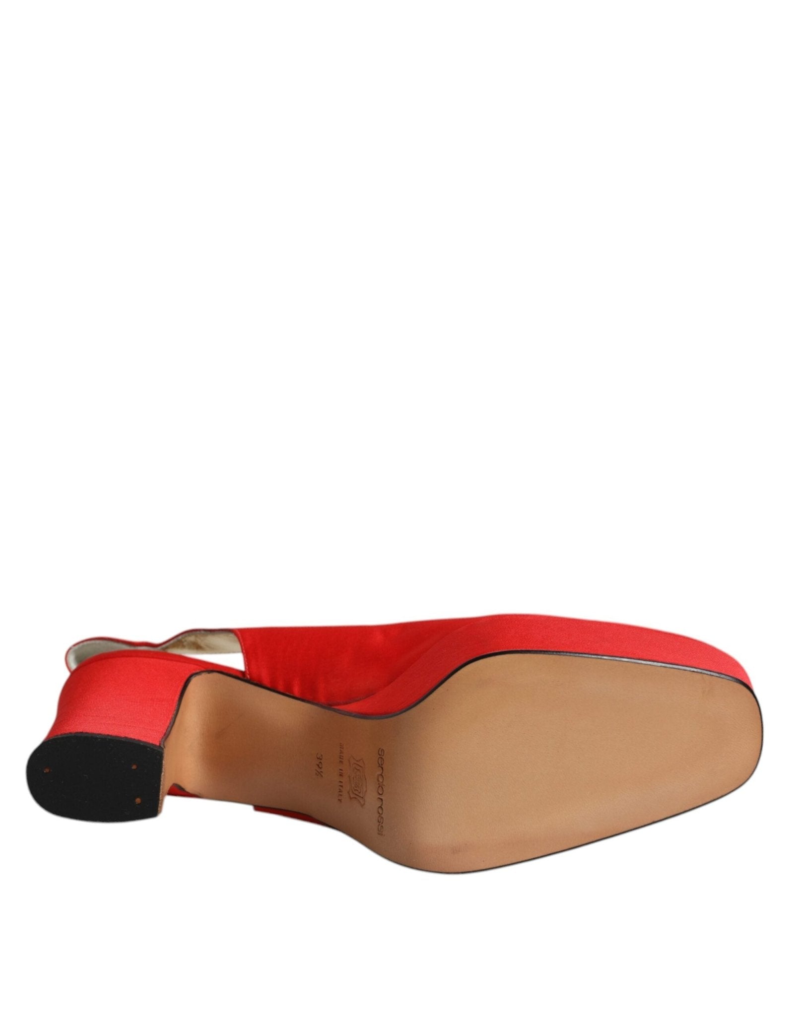 Dolce & Gabbana Red Platform Slingback Heels Sandals Shoes - SMARTMARTNZ