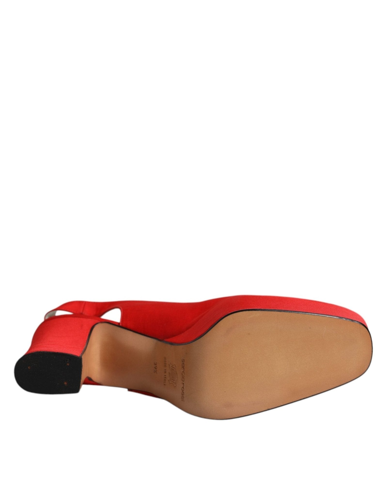 Dolce & Gabbana Red Platform Slingback Heels Sandals Shoes - SMARTMARTNZ