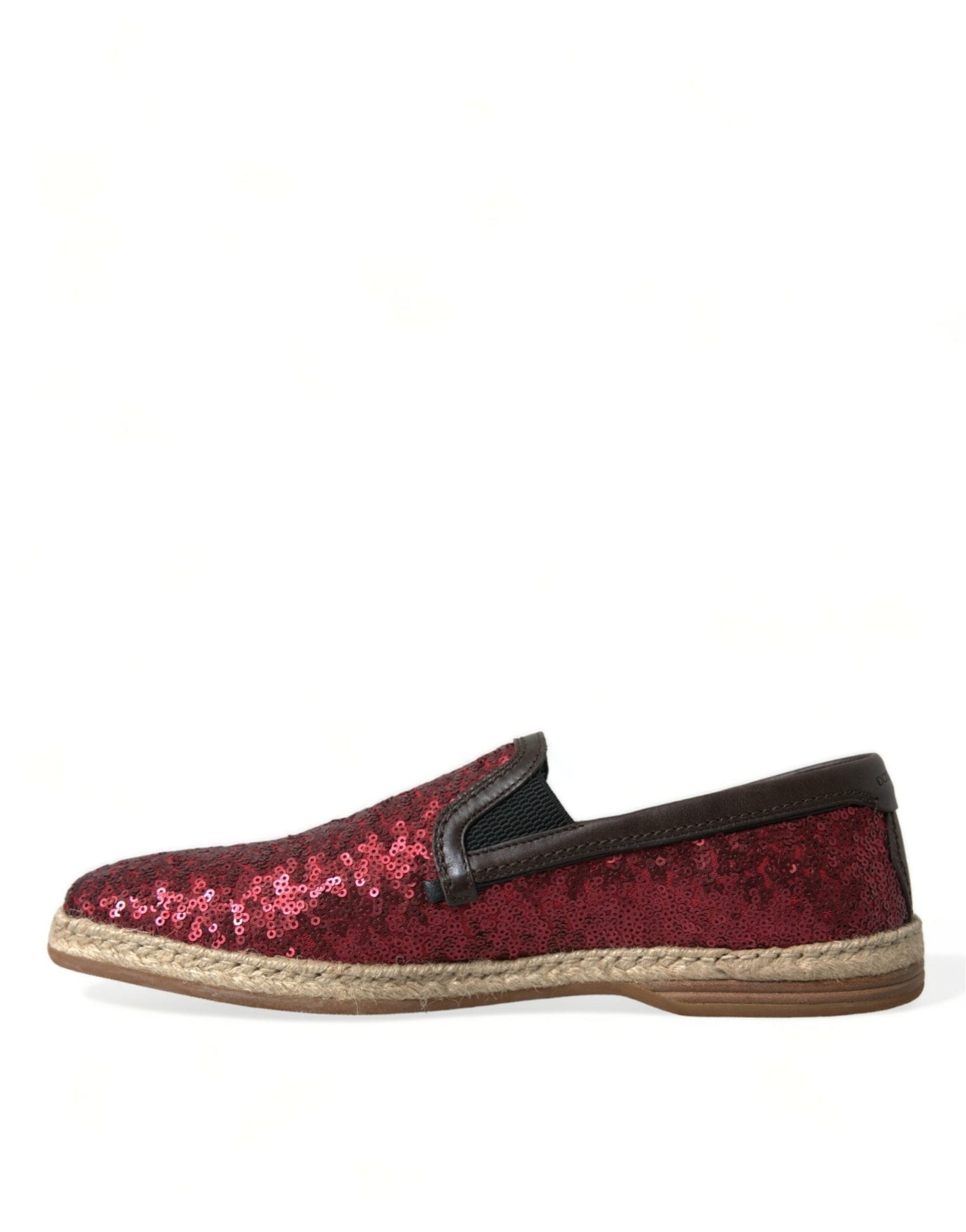 Dolce & Gabbana Red Sequined Loafers Slippers Men Shoes - SMARTMARTNZ