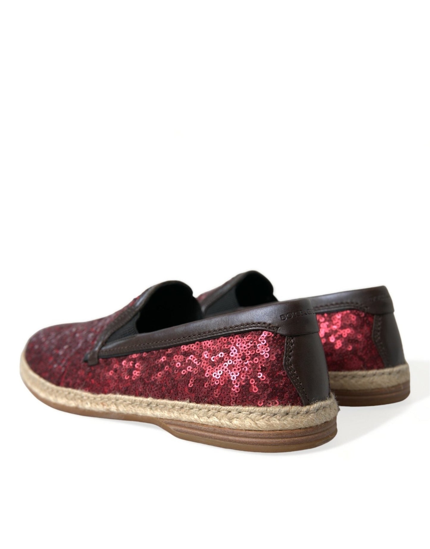 Dolce & Gabbana Red Sequined Loafers Slippers Men Shoes - SMARTMARTNZ