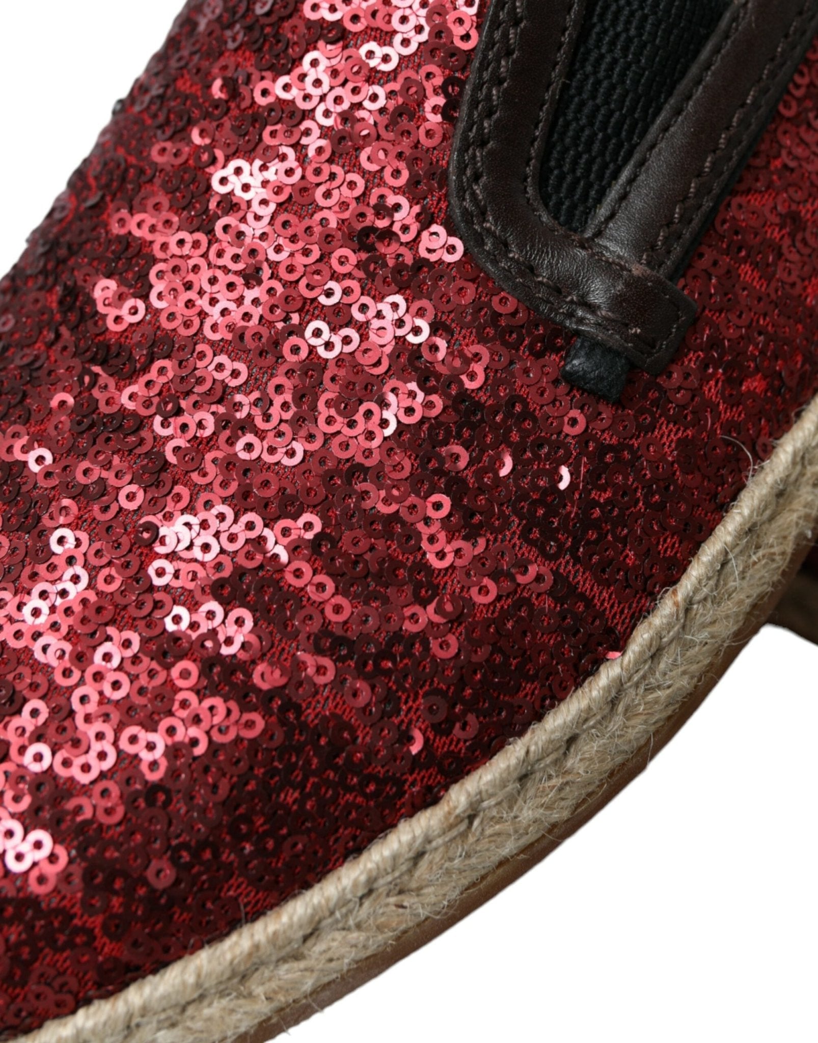 Dolce & Gabbana Red Sequined Loafers Slippers Men Shoes - SMARTMARTNZ