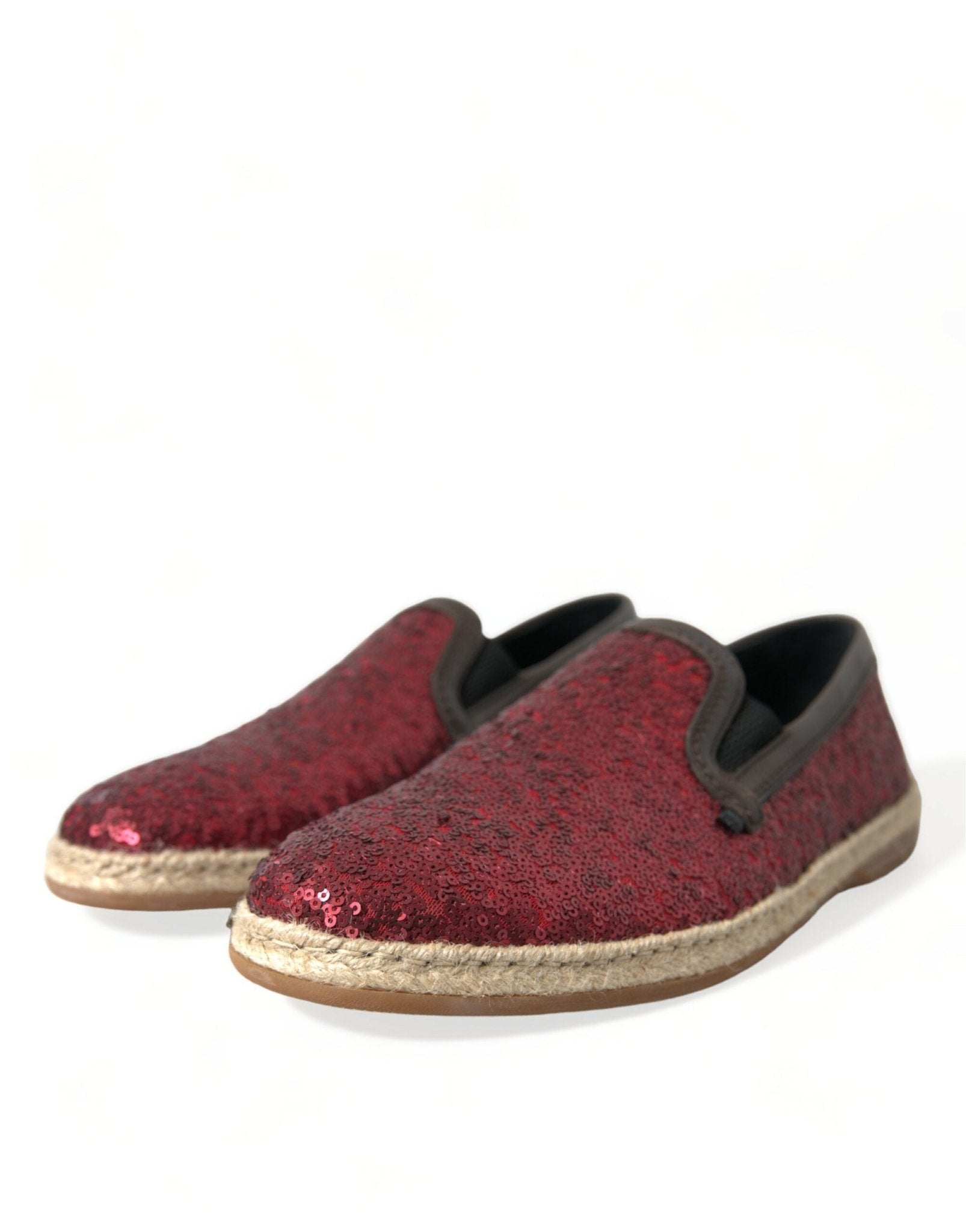 Dolce & Gabbana Red Sequined Loafers Slippers Men Shoes - SMARTMARTNZ