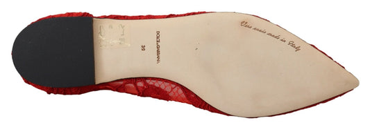 Dolce & Gabbana Red Taormina Crystals Loafers Flats Shoes - SMARTMARTNZ