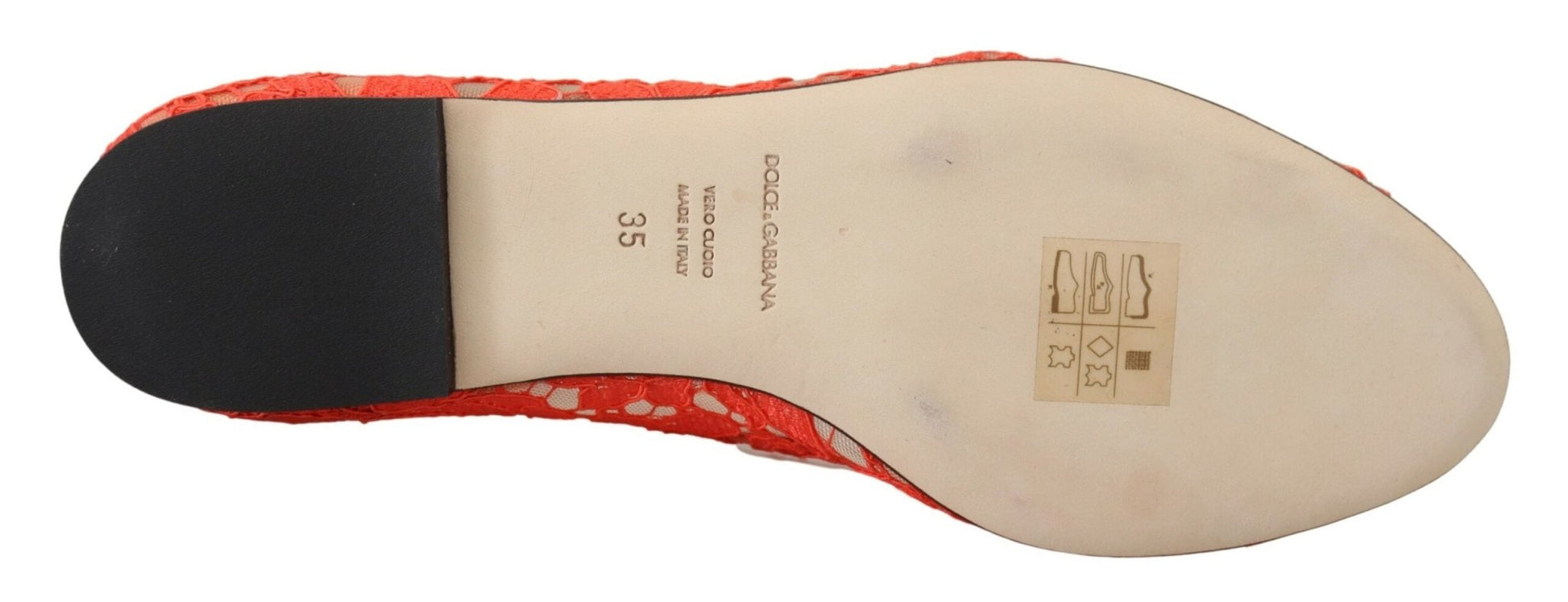 Dolce & Gabbana Red Taormina Lace Crystals Ballet Flats Shoes - SMARTMARTNZ