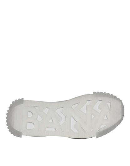 Dolce & Gabbana Silver Black Nylon NS1 Low Top Sneakers Shoes - SMARTMARTNZ