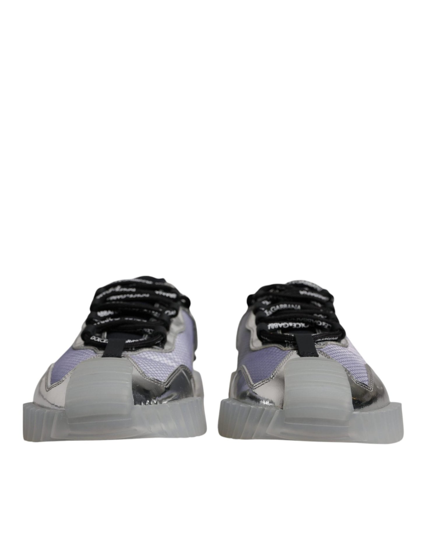 Dolce & Gabbana Silver Black Nylon NS1 Low Top Sneakers Shoes - SMARTMARTNZ