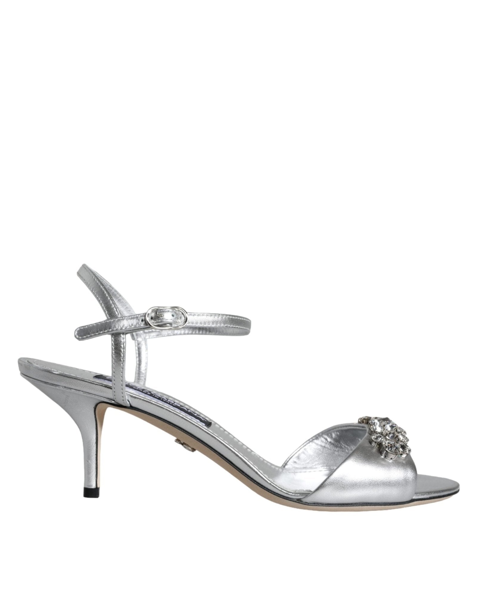 Dolce & Gabbana Silver Crystal AnkleStrap Keira Sandals Shoes - SMARTMARTNZ