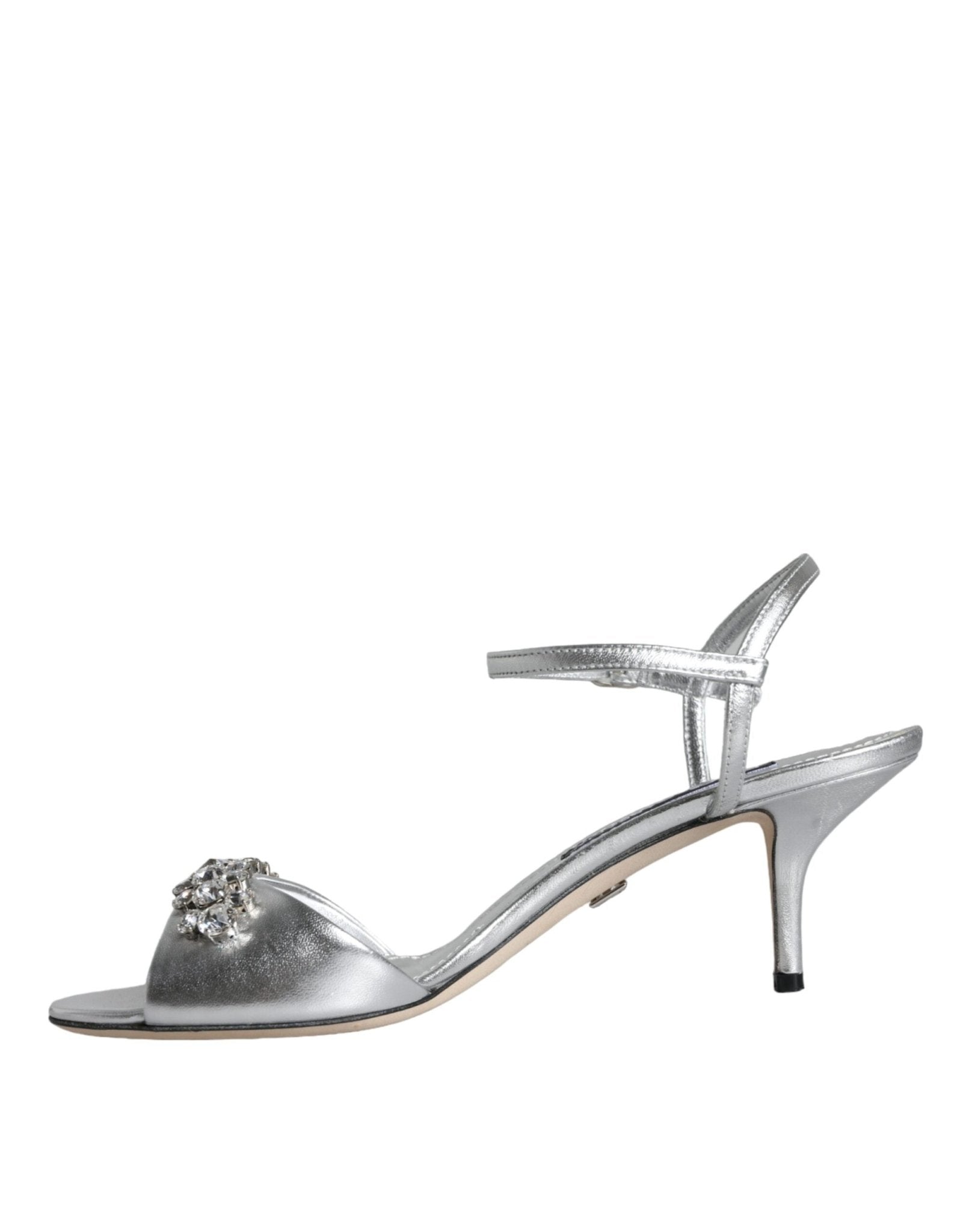 Dolce & Gabbana Silver Crystal AnkleStrap Keira Sandals Shoes - SMARTMARTNZ