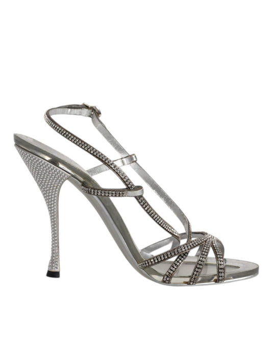 Dolce & Gabbana Silver Crystal Slingback KEIRA Sandals Shoes - SMARTMARTNZ
