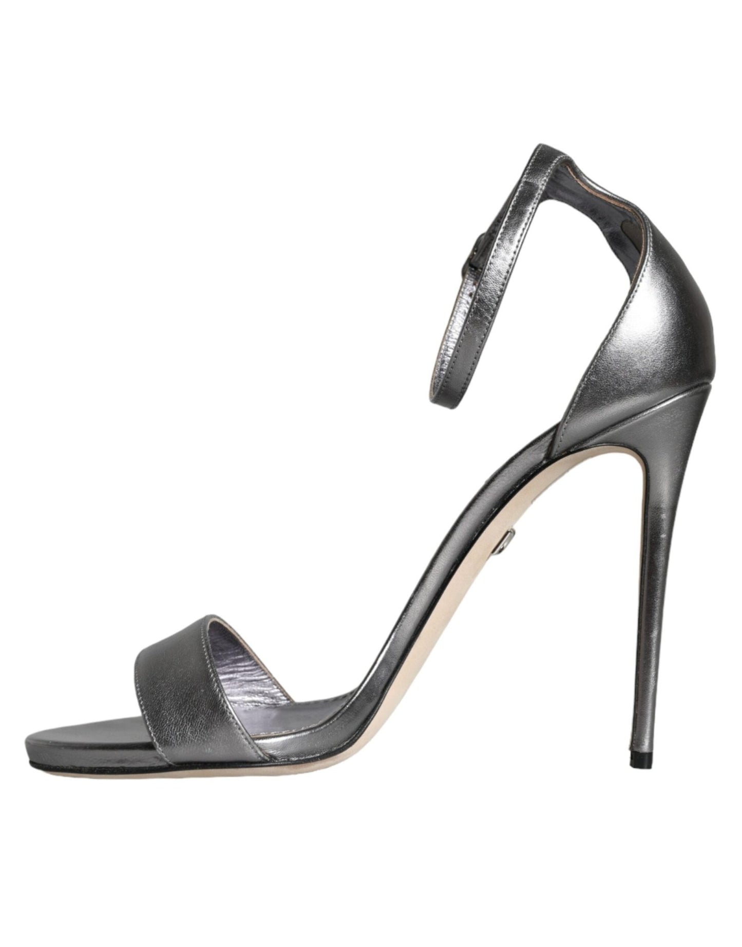 Dolce & Gabbana Silver KEIRA Heels Ankle Strap Sandals Shoes - SMARTMARTNZ