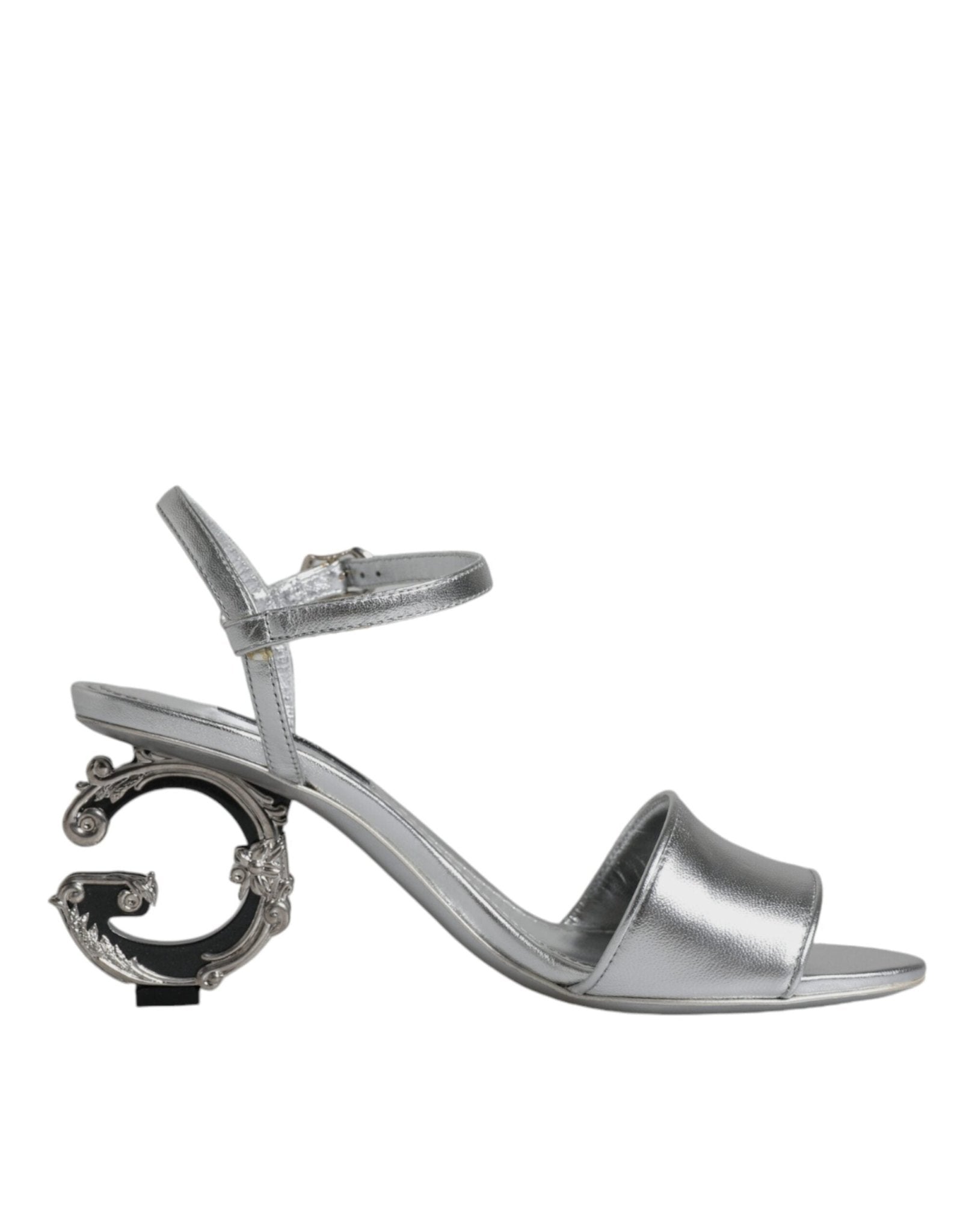 Dolce & Gabbana Silver KEIRA Heels Ankle Strap Sandals Shoes - SMARTMARTNZ
