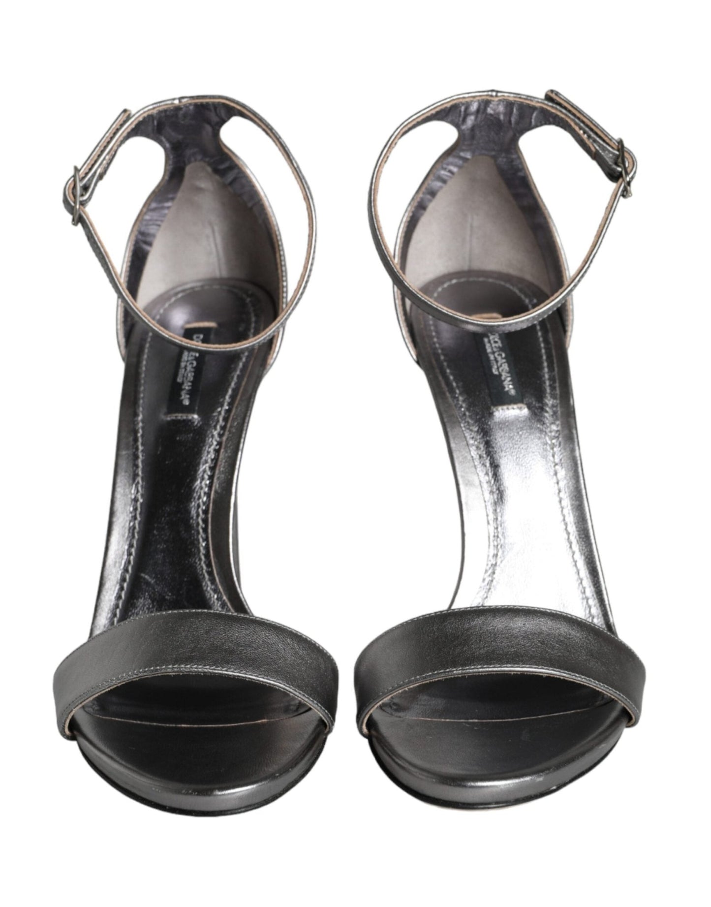 Dolce & Gabbana Silver KEIRA Heels Ankle Strap Sandals Shoes - SMARTMARTNZ