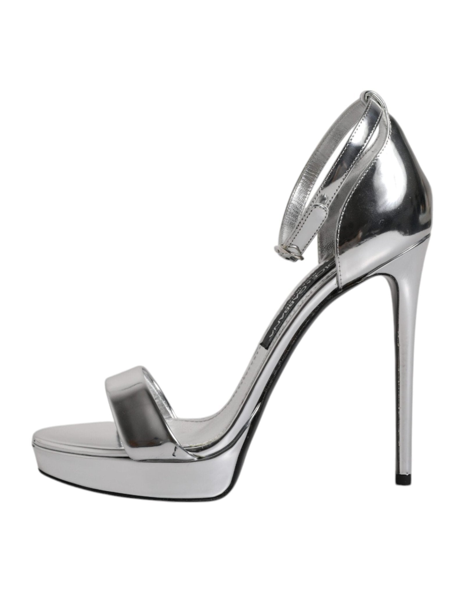 Dolce & Gabbana Silver KEIRA Heels Ankle Strap Sandals Shoes - SMARTMARTNZ