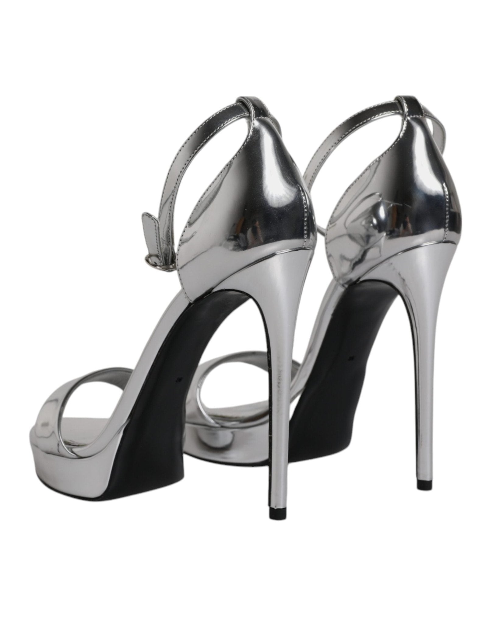 Dolce & Gabbana Silver KEIRA Heels Ankle Strap Sandals Shoes - SMARTMARTNZ
