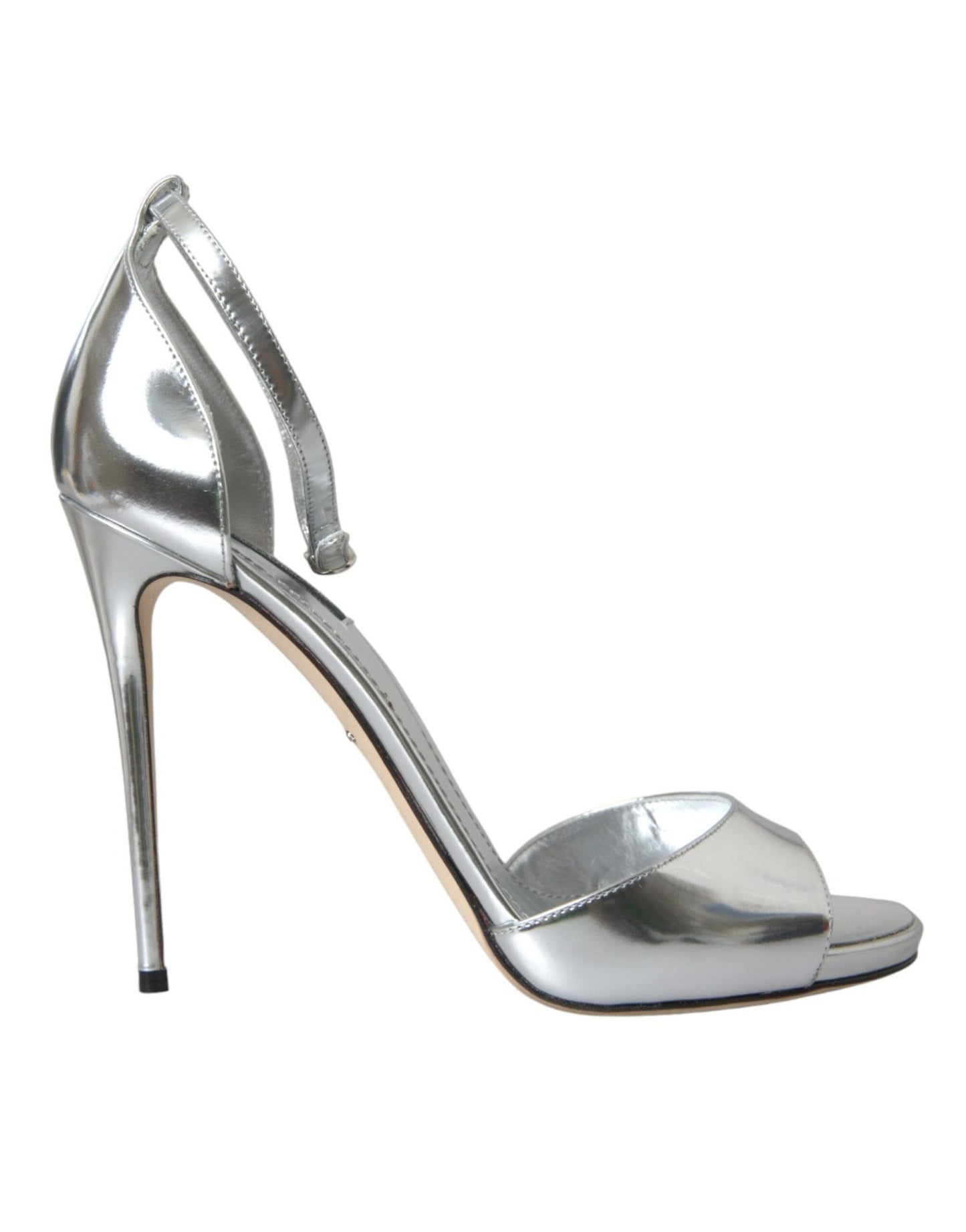 Dolce & Gabbana Silver KEIRA Leather Heels Sandals Shoes - SMARTMARTNZ