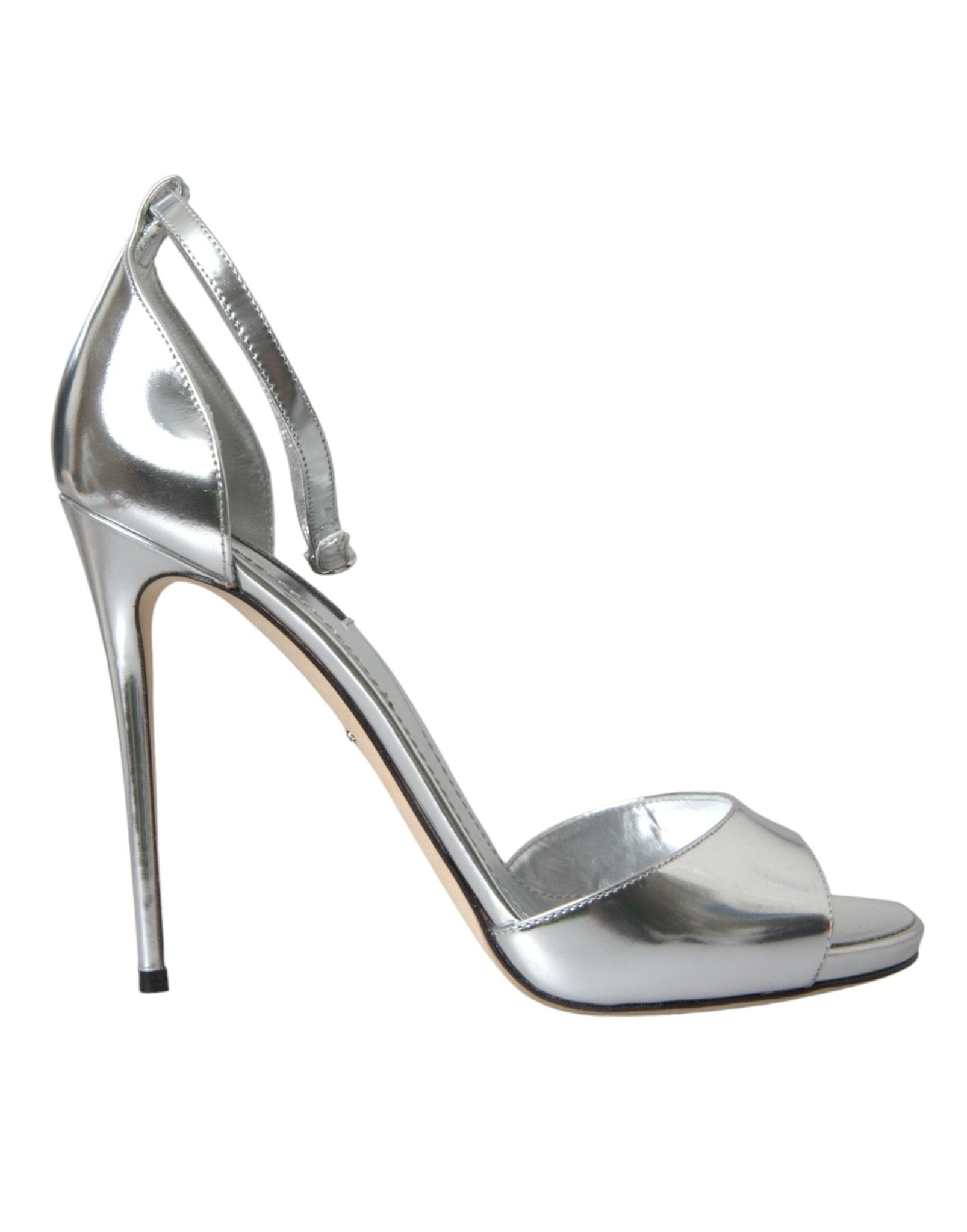 Dolce & Gabbana Silver KEIRA Leather Heels Sandals Shoes - SMARTMARTNZ