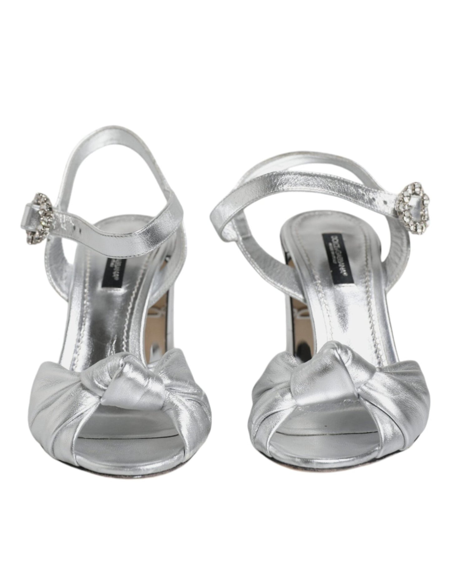 Dolce & Gabbana Silver Mirror Heels KEIRA Sandals Shoes - SMARTMARTNZ