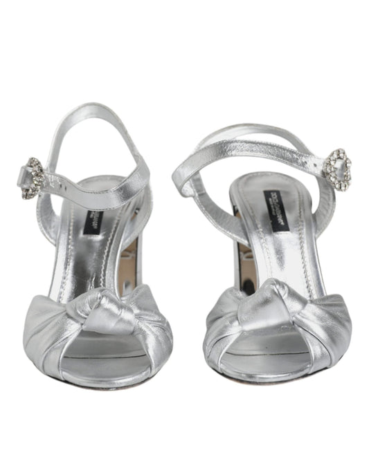 Dolce & Gabbana Silver Mirror Heels KEIRA Sandals Shoes - SMARTMARTNZ