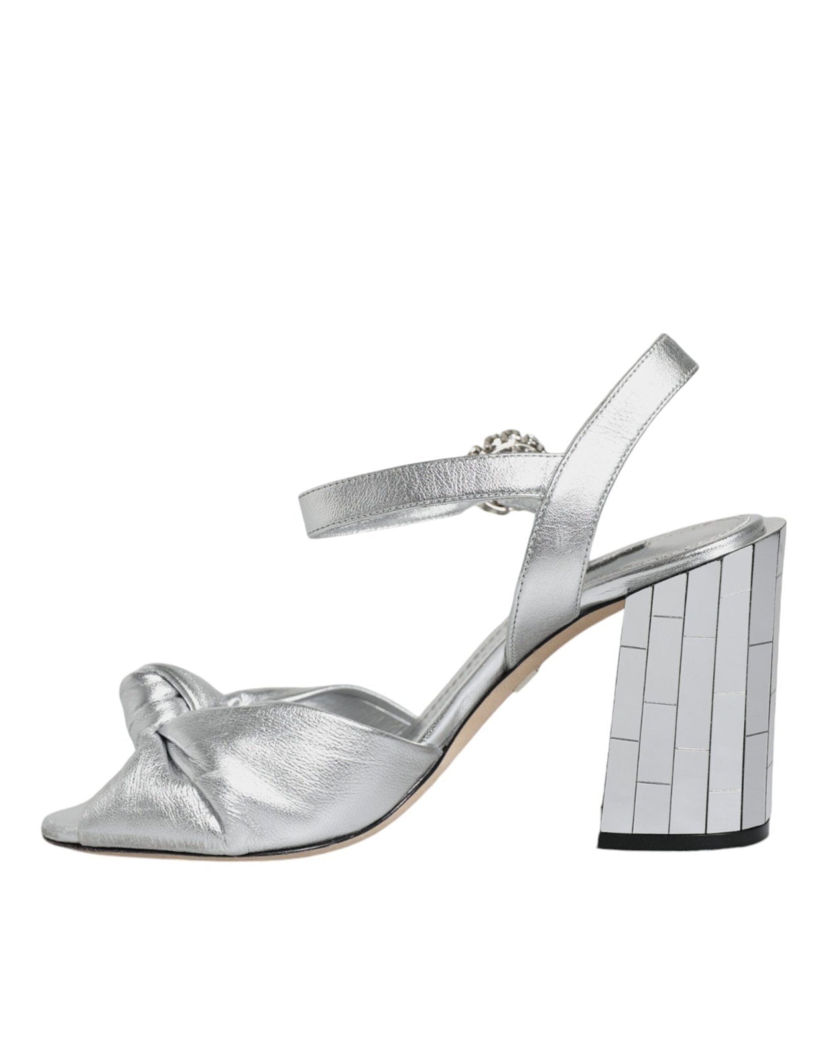 Dolce & Gabbana Silver Mirror Heels KEIRA Sandals Shoes - SMARTMARTNZ