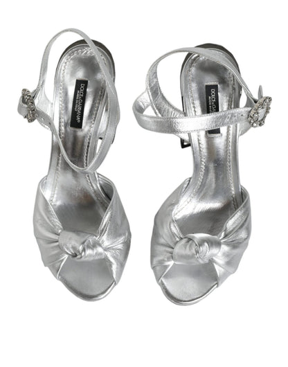 Dolce & Gabbana Silver Mirror Heels KEIRA Sandals Shoes - SMARTMARTNZ
